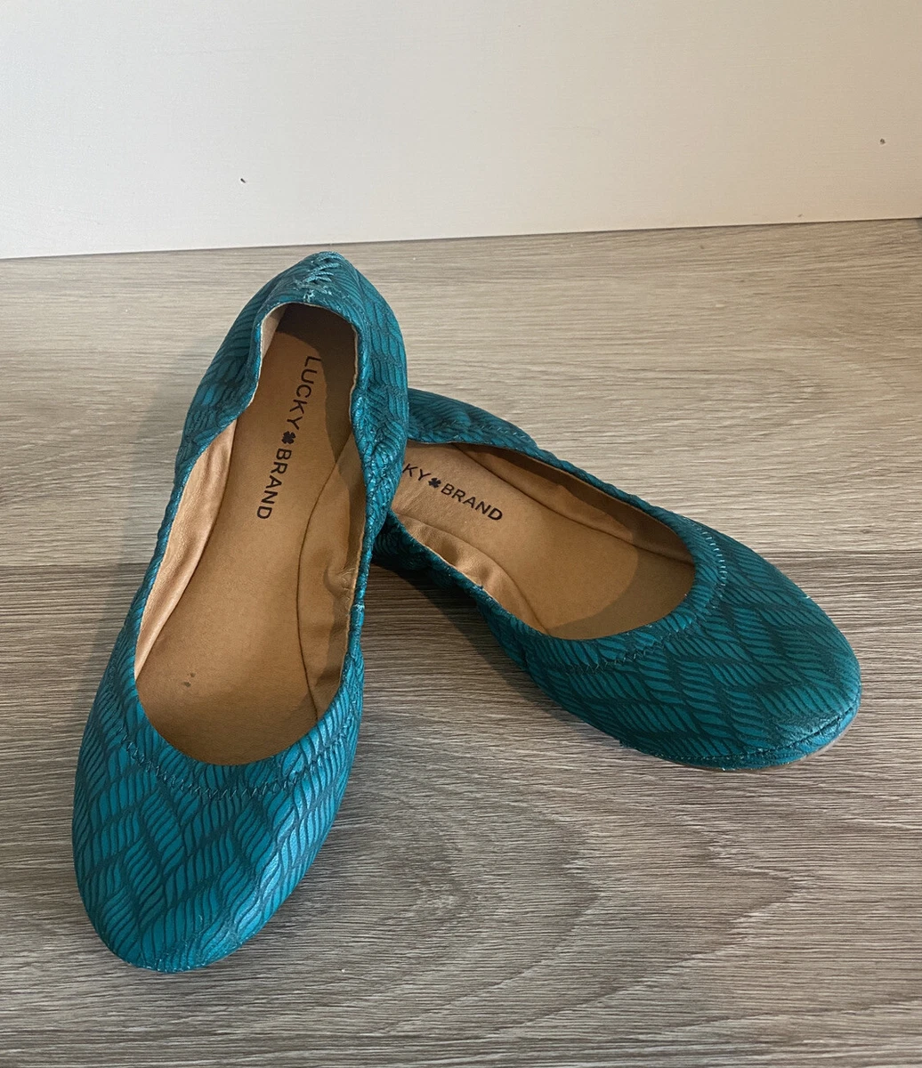Lucky Brand Womens Emmie Gold Ballet Flats Size 8