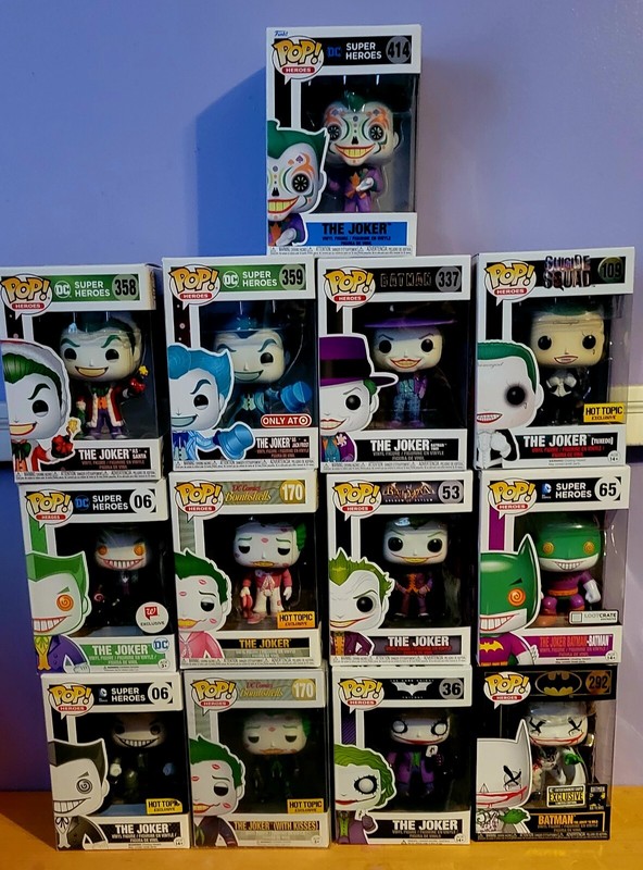Funko Pop The Joker Lot of 11 & 2 Batman as the Joker (13 total Funkos in box)