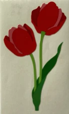 RED TULIP Stickers(1pc)Mrs. Grossman's•Floral•Gardening•Outdoor •Green Leaves