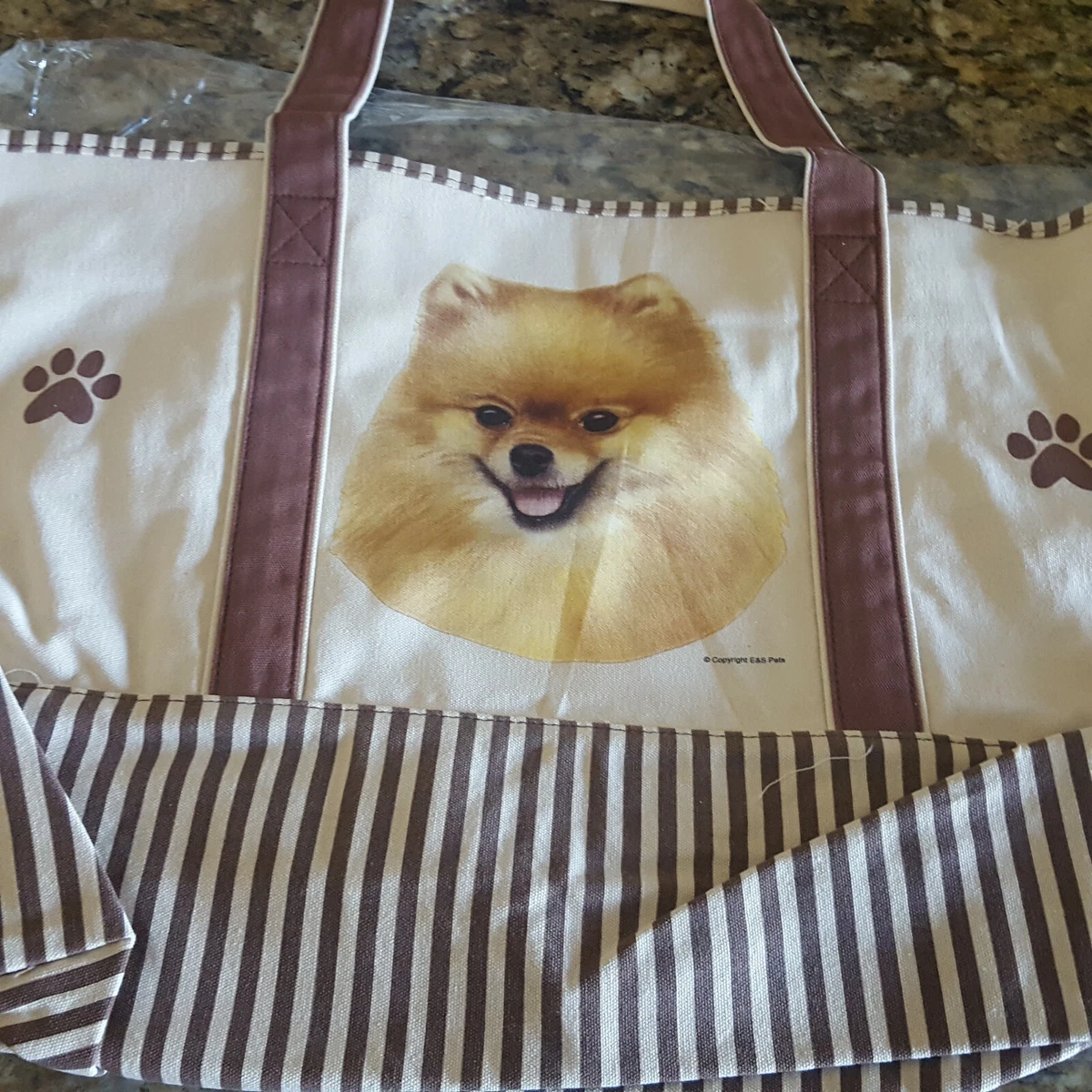 Pomeranian Dog Canvas Tote Bag Pet Shopping Purse Beach Diaper