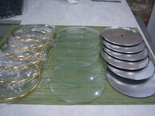 Clock Parts Six Sets  Joblot Brass  Bezels/Convex Glasses/Dial Pans 7 inch N.O.S