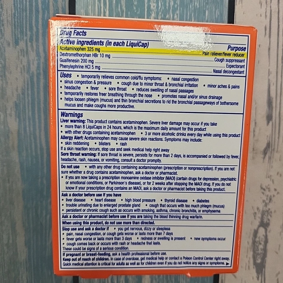 Vicks Dayquil SEVERE Resfriado y Gripe Liquicaps 1 NUEVA caja 8ct ¡Exp 10/25! Foto 3 de 4