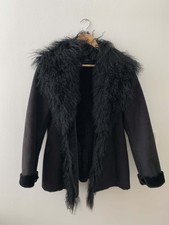 Jasper Conran Jeans Black Afghan Coat | Designers At Debenhams | Size Uk 14
