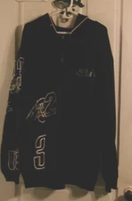 NBA UNK Black Zipper Front Hoodie (2XL) 80% Cotton 20% Polyester Hand Wash