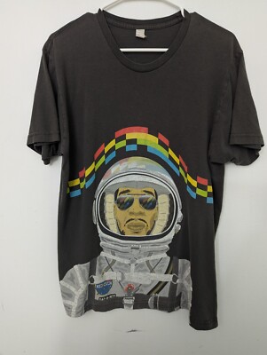 Kid Cudi Gray Man On The Moon Day N Nite Astronaut T-Shirt Small Double Sided