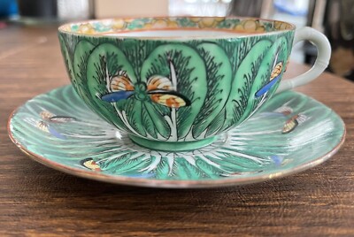 A Rare Chinese Famille Verte Bok Choy Pattern Tea Cup And Saucer