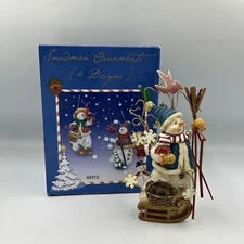 Gift Link 2002 Snowman With Sled Ornament