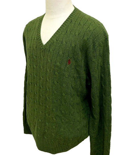Pull Col V Homme Claiborne Taille XL En Coton Rayé - Occasion Très Bon état