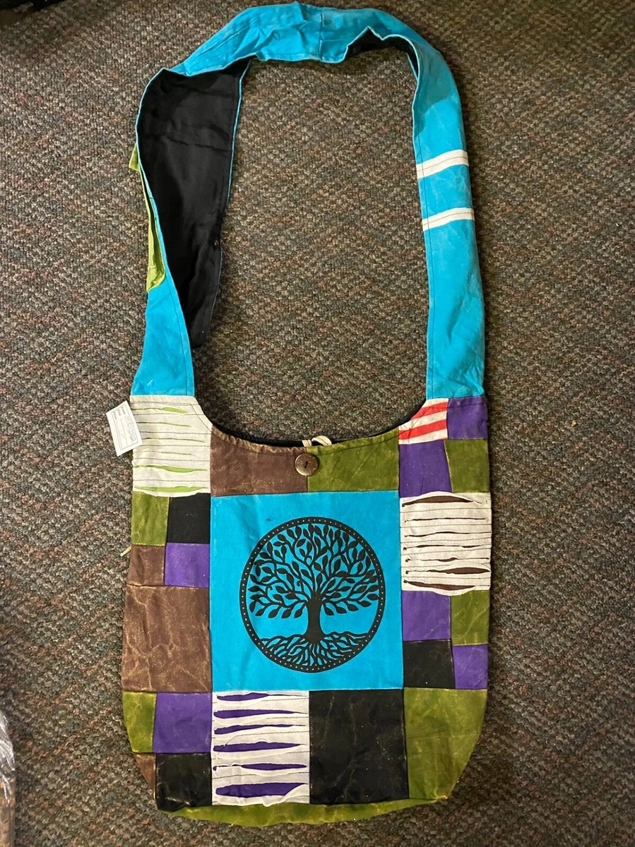 Tree of Life cotton Hand Made in Nepal Hobo Bag Crossbody Purse