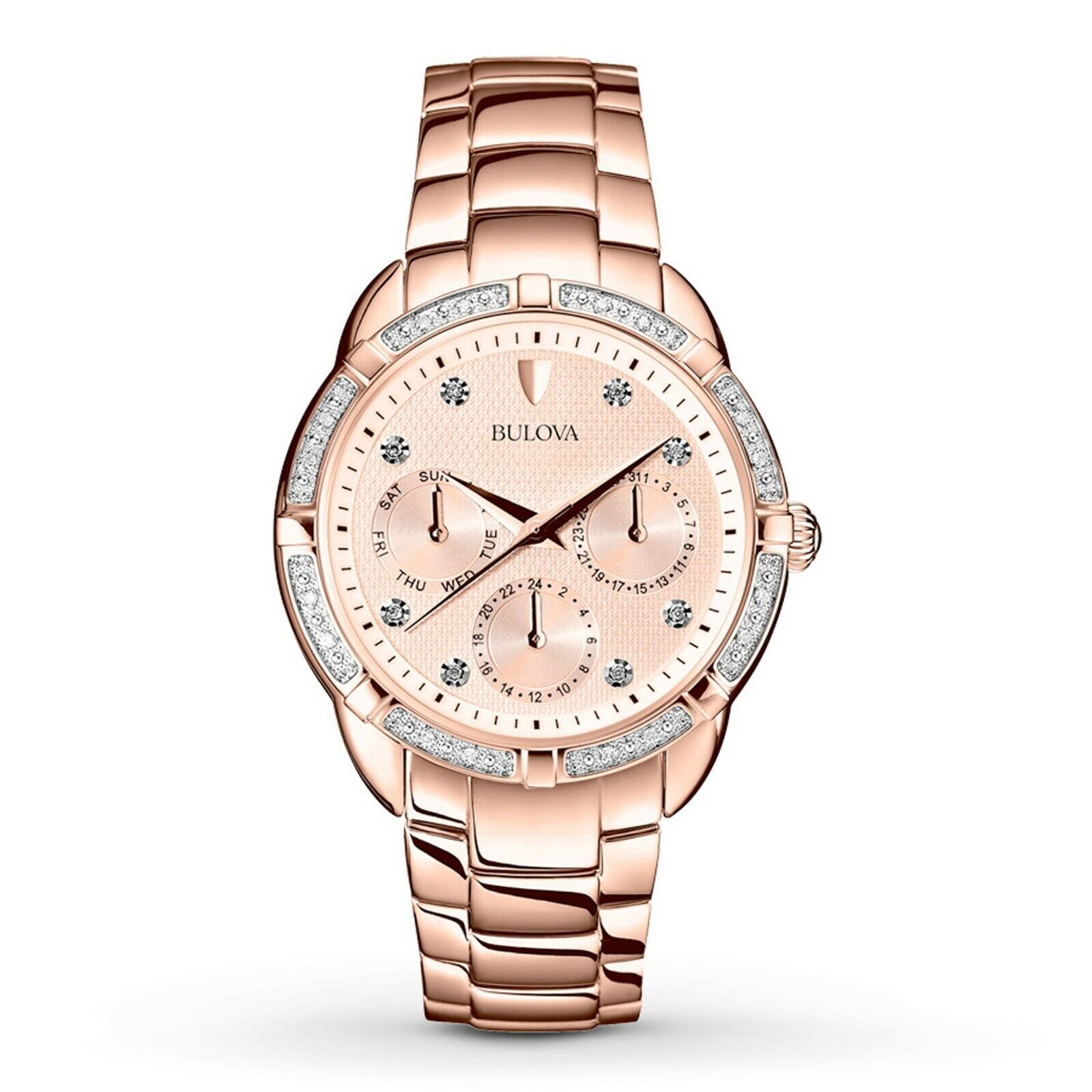 Bulova Champagne Women\'s Watch - 98R178 Bulova Diamond Analog White Dial Women main image 2