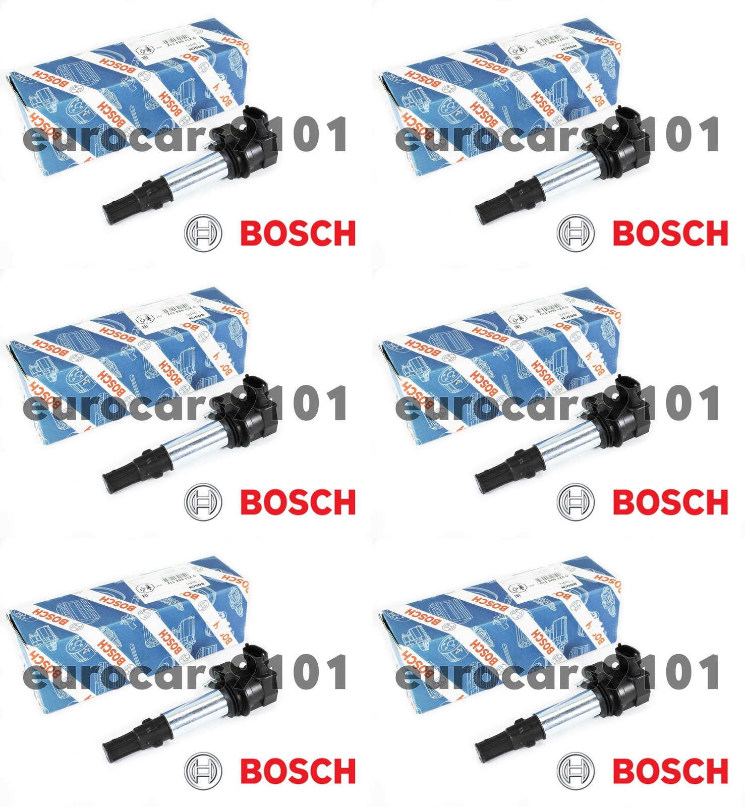 Set of (6) Saab 9-3 Bosch Ignition Coils 0221604112 12629037 | eBay