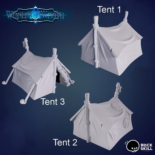 Dungeons & Dragons, RPG, Wargaming - Human Props, Cart, Column, Harp, Sack, Tent - Picture 25 of 26