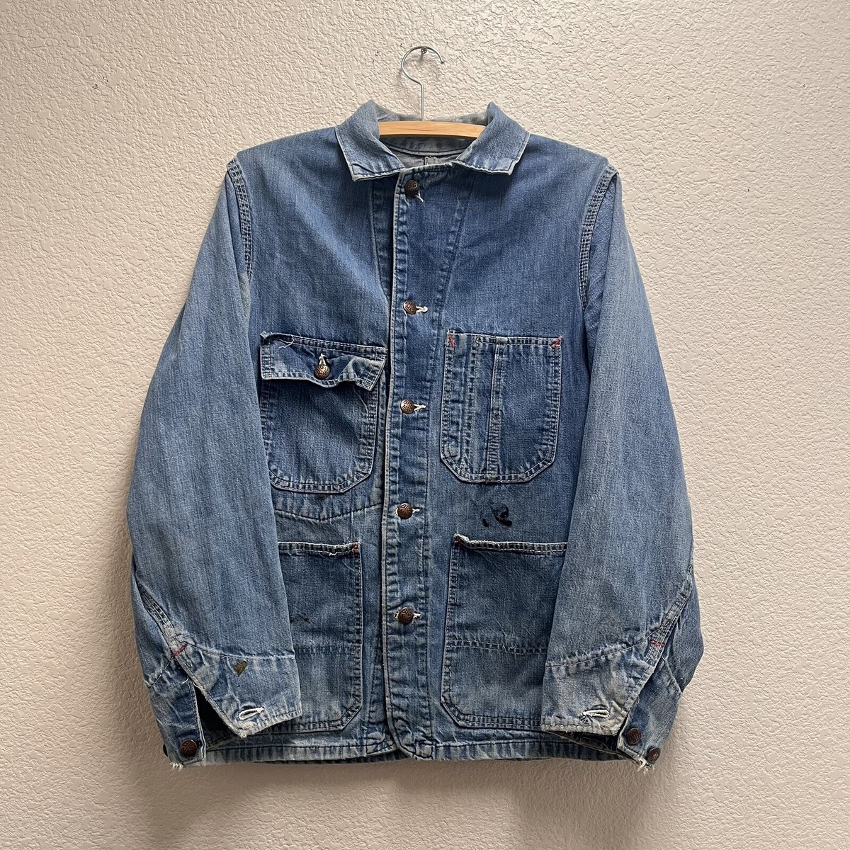 Vtg 50s Big Mac Jacket JC Penney Denim Chore Coverall Work Vtg 50s Big Mac Jacket JC Penney Denim Chore Coverall Work