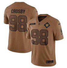 Maxx Crosby Raiders Men Jersey Brown 2023 Salute To Service - All Stitched