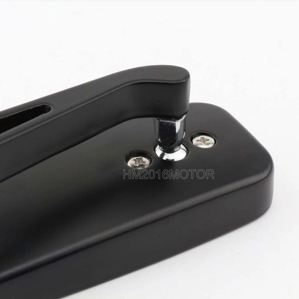 Espejos retrovisores laterales rectangulares negros universales para Harley Honda Yamaha Foto 3 de 4