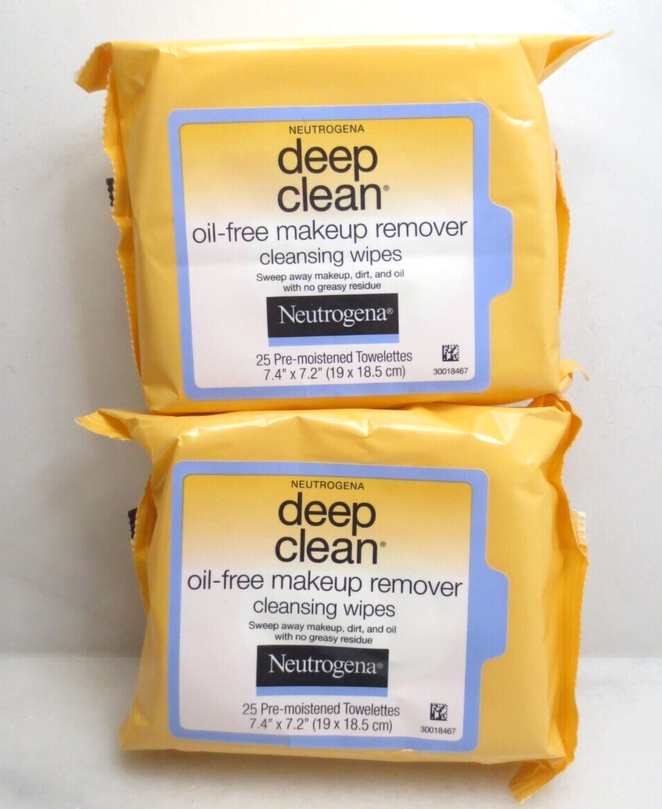 NEUTROGENA DEEP CLEAN OILFREE MAKEUP REMOVER CLEANSING WIPES 2 PACK
