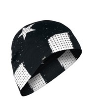 Black American Flag SportFlex Moisture Wicking Beanie Stocking Cap Hat Biker