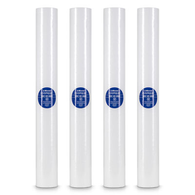 4 Sediment Water Filters - Whole House, RO Systems, Hydroponics, 2.5'' x 20'' 5 μm