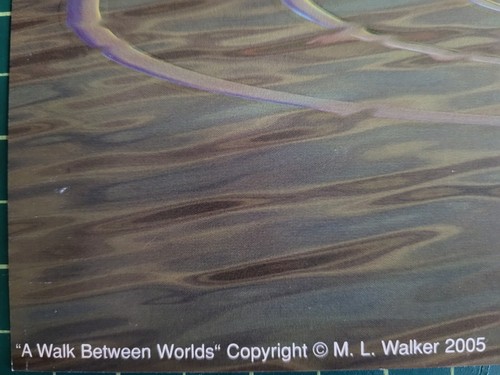 Surreal art, futuristic "A Walk Between Worlds" by M.L. Walker 36"x24" - Picture 2 of 3