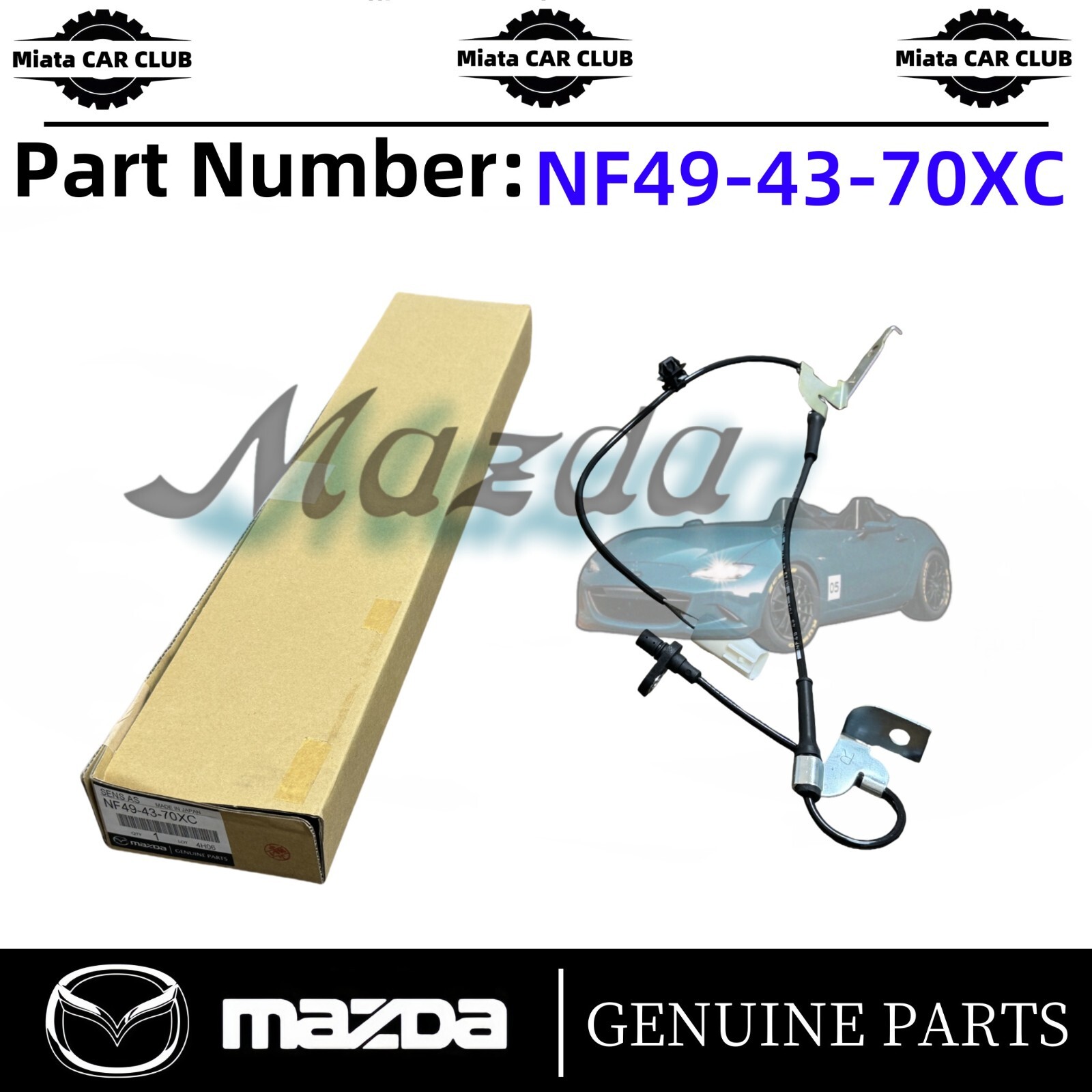 2006-2015 Mazda MX-5 Miata OEM Front Right ABS Speed Sensor NF49-43-70XB