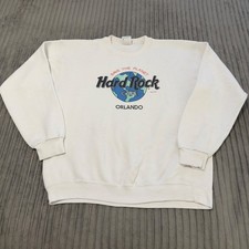 VTG Hard Rock Cafe Orlando Sweatshirt Adults Large White Crewneck Made In USA