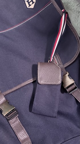 Tommy Hilfiger Navy Blue Backpack Vintage Style w/ Leather Trim – 18.5x14x4” - Bild 10 von 13