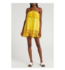 Farm Rio Yellow Crochet Mini Dress Size Medium