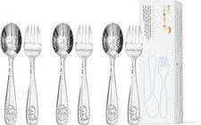 6 Pieces Toddler Utensils Set, 18/10 Stainless Steel, Dinosaur