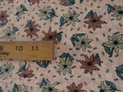 1 yard 28'' x 44'' Quilt Fabric  Spring Ind. Lisa Lite Orange yellow Flowers