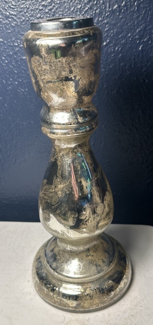 Pillar Vintage Silver Tone India 11&rdquo; Tall