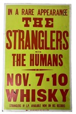 THE STRANGLERS + HUMANS SUPER RARE PUNK ROCK BOXING POSTER WHISKEY A GO GO CLASH