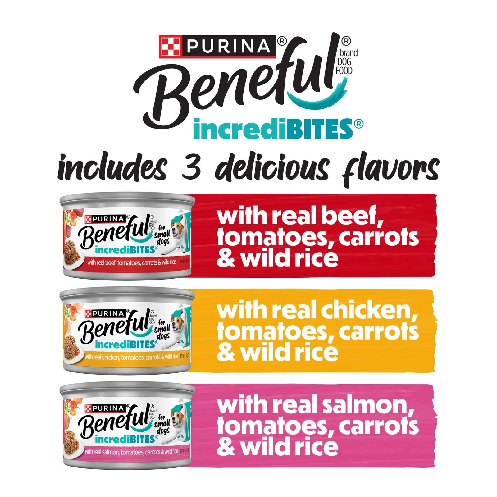 Purina Beneful Small Breed Wet Dog Food Variety Pack, IncrediBites With Real