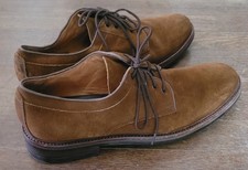 24-6136 WELCH MEN SHOE SIZE 11M Brown SUEDE LACE UP BY JOHNSTON & MURPHY