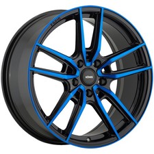 Konig Myth 16x7.5 5x4.5" +43mm Black/Blue Wheel Rim 16" Inch