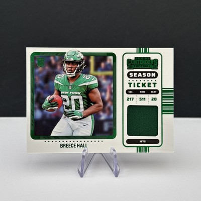 2022 Panini Contenders Season Ticket Green Foil Breece Hall RC Patch #RSV-BHA