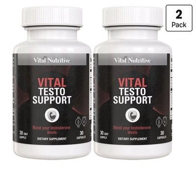 2 Pack VITAL NUTRITIVE Vital Testo Support Natural Testosterone Stamina Support