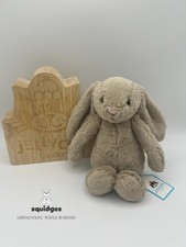 BNWT! 100% Genuine Jellycat Little Bashful Beige Bunny & Hangtag Protector