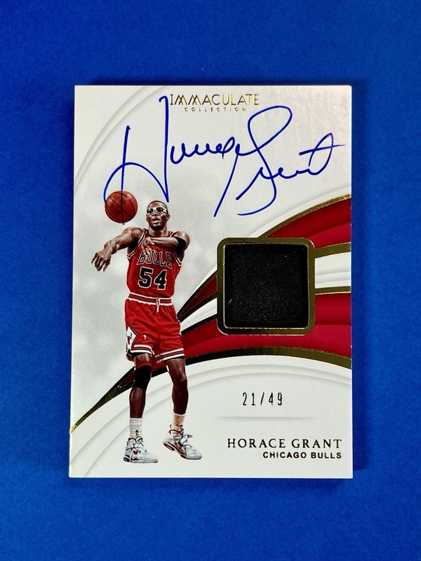 2018-19 Immaculate Horace Grant Game Used Shoe Sneaker Auto 21/49 Bulls