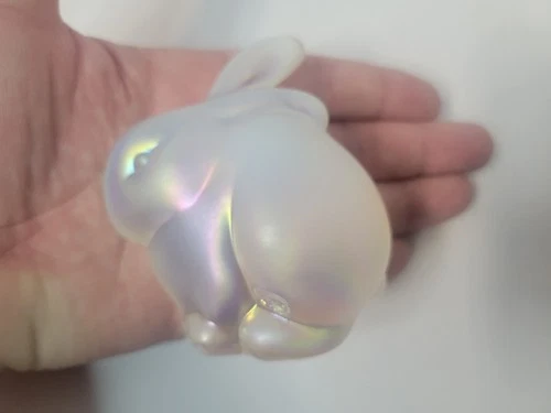 Fenton Glass Bunny Rabbit Figurine Iridescent