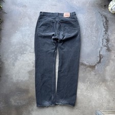 Vintage Levis 505 Black Denim Straight Leg Jeans Sz. 38x34 FADED MEXICO