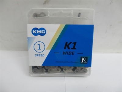 KMC K1 Wide, Single Speed Chain, 110 Links, 1/2'' X 1/8'', Silver/Black