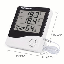 Thermometer Indoor Digital LCD Hygrometer Temperature Humidity Meter Alarm Clock