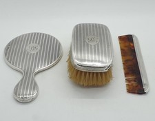 Sterling Silver Dressing Set Mirror Brush Comb 1926 William Neale Ltd