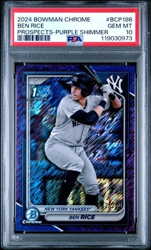 2024 Bowman Chrome Purple Shimmer Ben Rice /250 PSA 10 | eBay