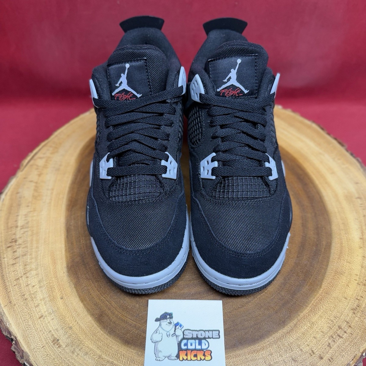 Nike Air Jordan 4 Retro Black Canvas DV0553-006 Mismatch Size 6Y