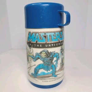 Vintage 1983 He-Man Masters of the Universe Aladdin metal Lunchbox Thermos MOTU