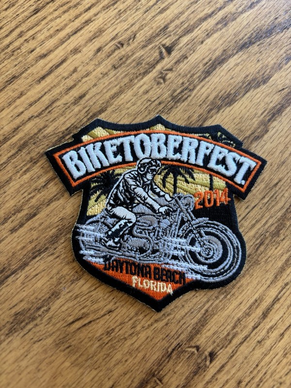 MOTORCYCLE BIKETOBERFEST DAYTONA BEACH COLOR PATCH  2014 3 3/4 x 3 1/4 inches