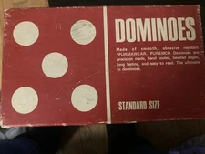 Vintage PUREMCO #30 Standard Size Marblelike DOMINOES 2" X 1" X .25" Red
