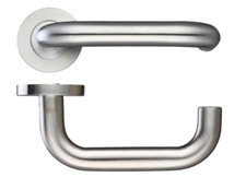19mm Return to Door Lever Handle on Rose - D Section Mitred Lever Door Handle