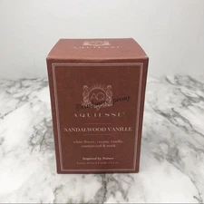 NIB Aquiesse Sandalwood Vanille Glass Jar Candle 6.5 oz